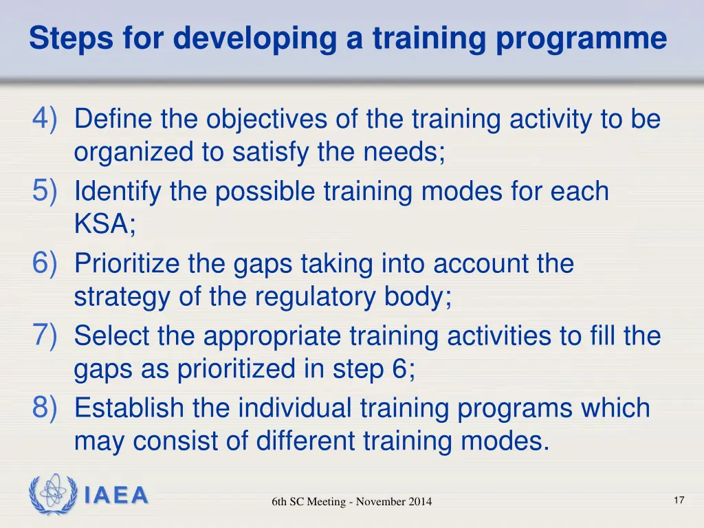 steps for developing a training programme 1