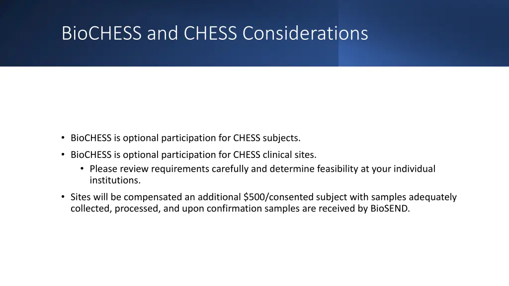biochess and chess considerations