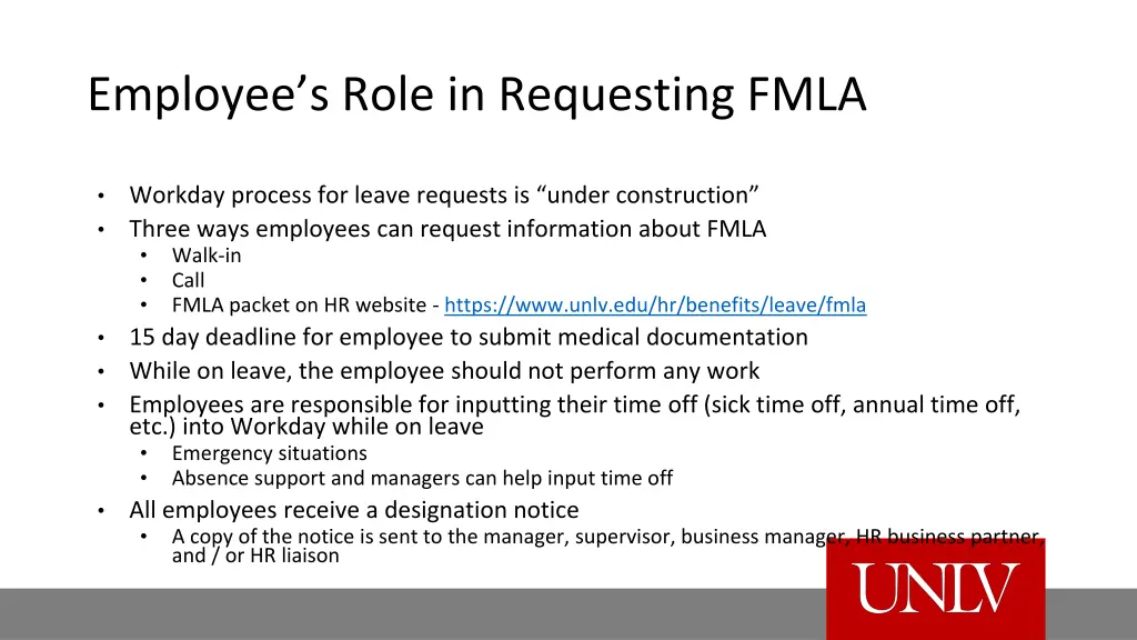 employee s role in requesting fmla