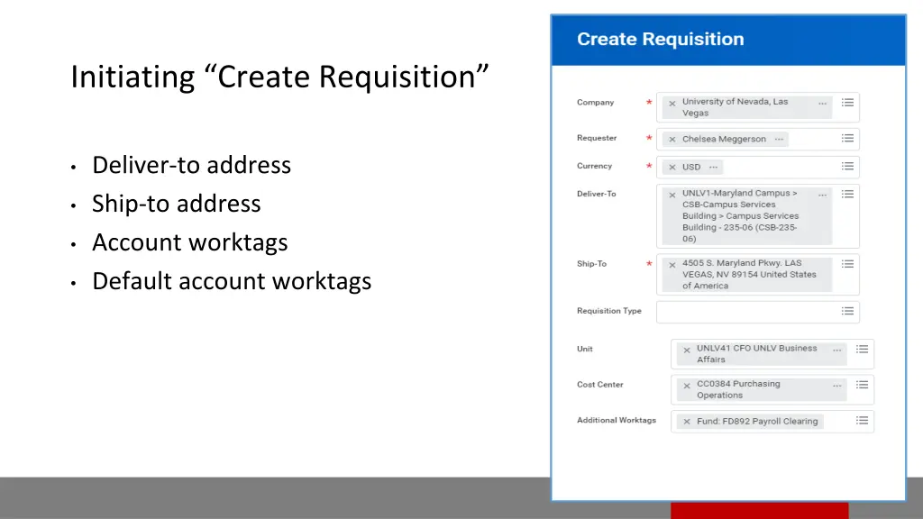 initiating create requisition