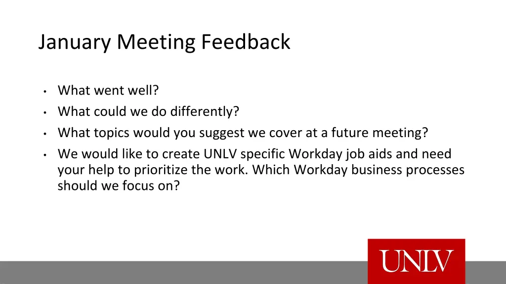 january meeting feedback