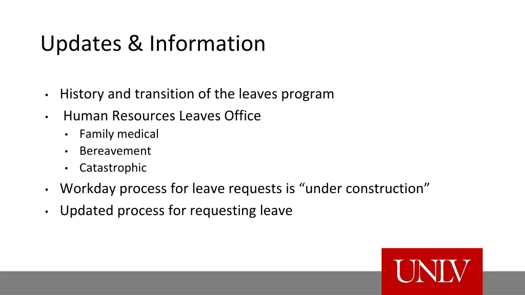 updates information