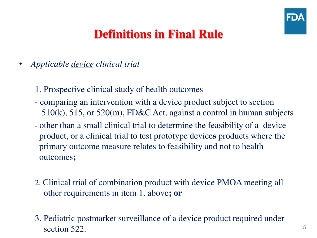 definitions in final rule 1
