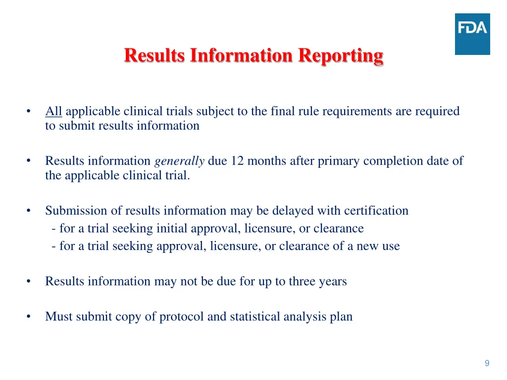 results information reporting 1