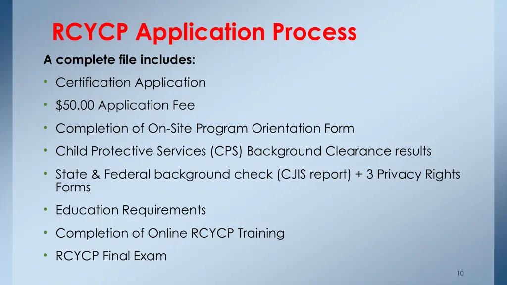 rcycp application process