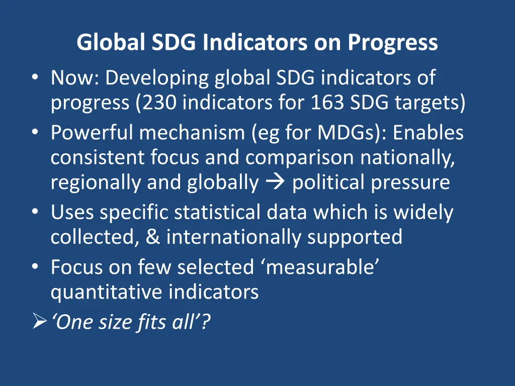 global sdg indicators on progress now developing