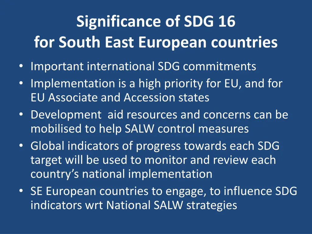 significance of sdg 16 for south east european