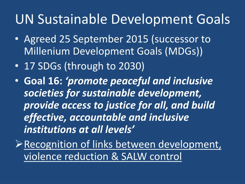 un sustainable development goals agreed