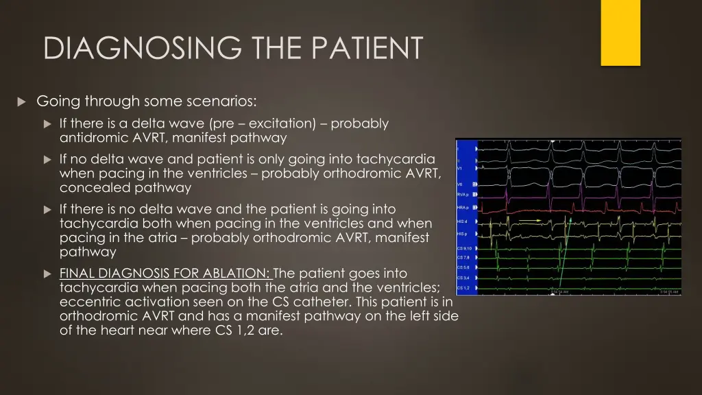 diagnosing the patient