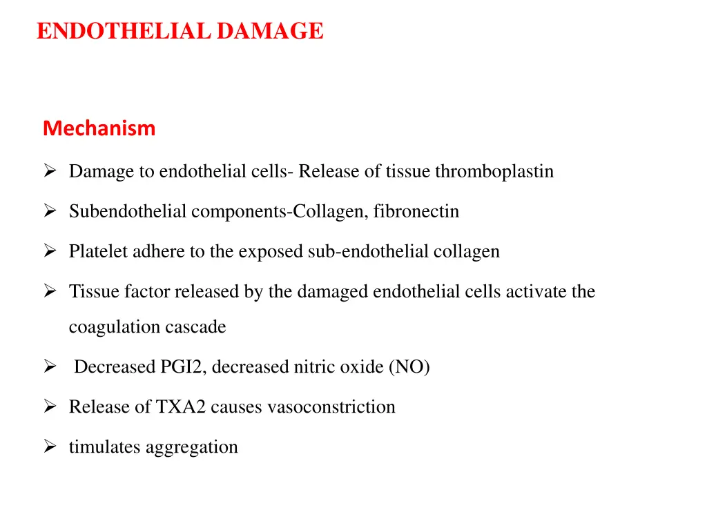 endothelial damage