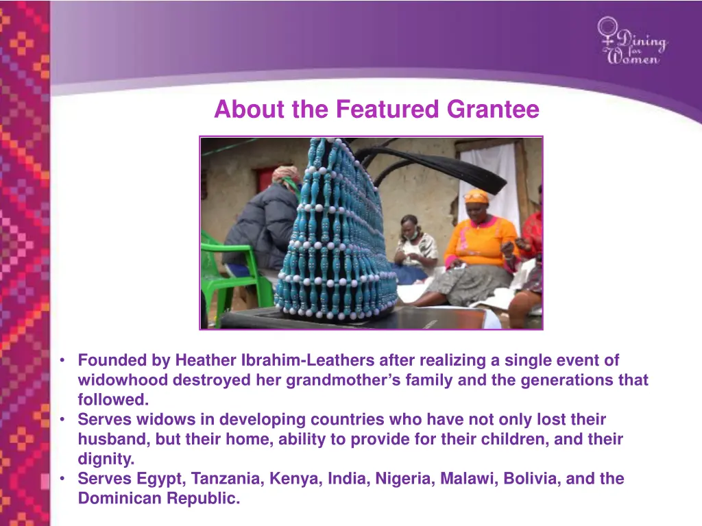 about the featured grantee