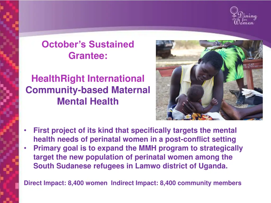 october s sustained grantee