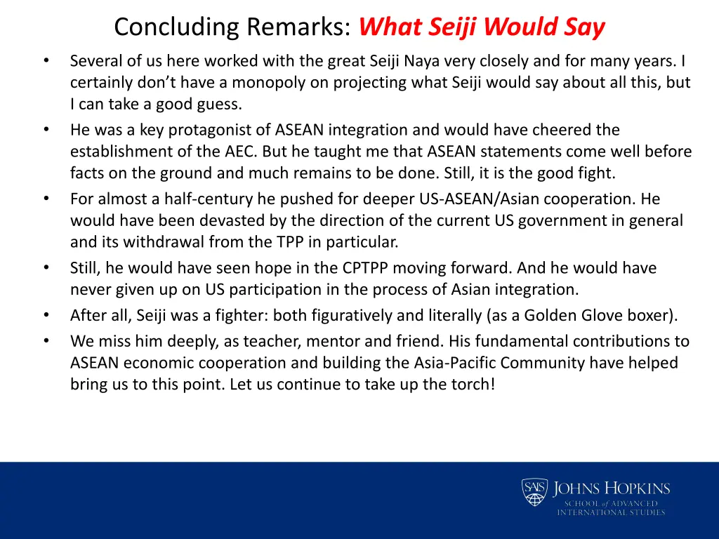 concluding remarks what seiji would say