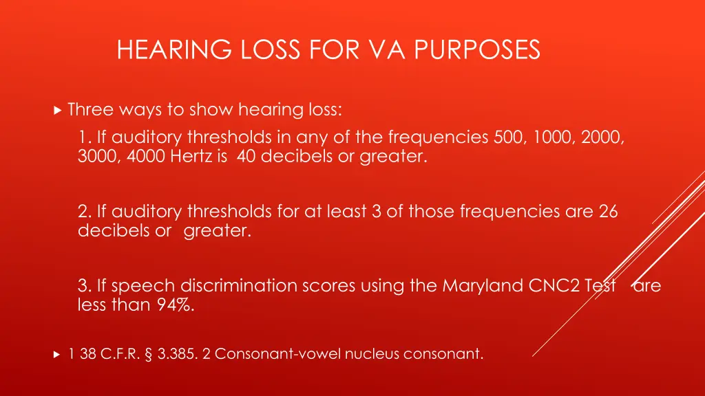 hearing loss for va purposes 1