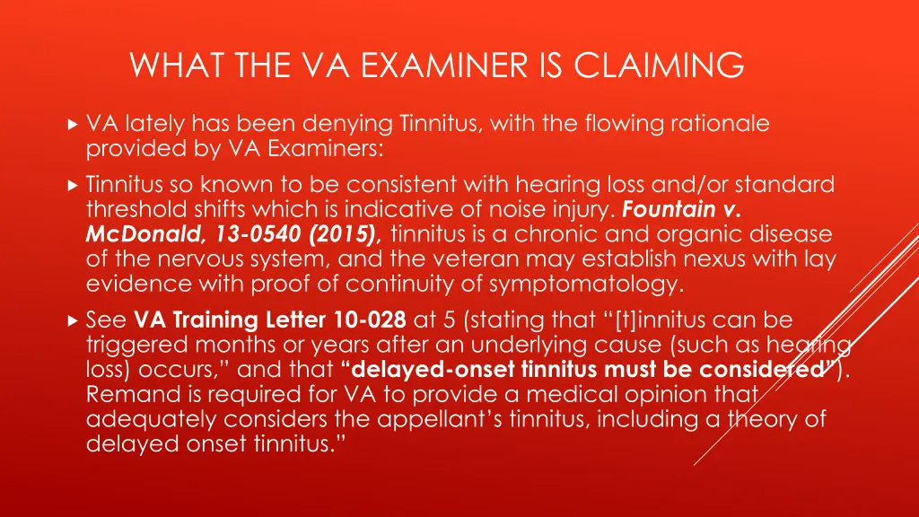 what the va examiner is claiming