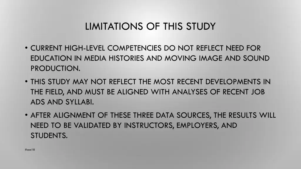 limitations of this study