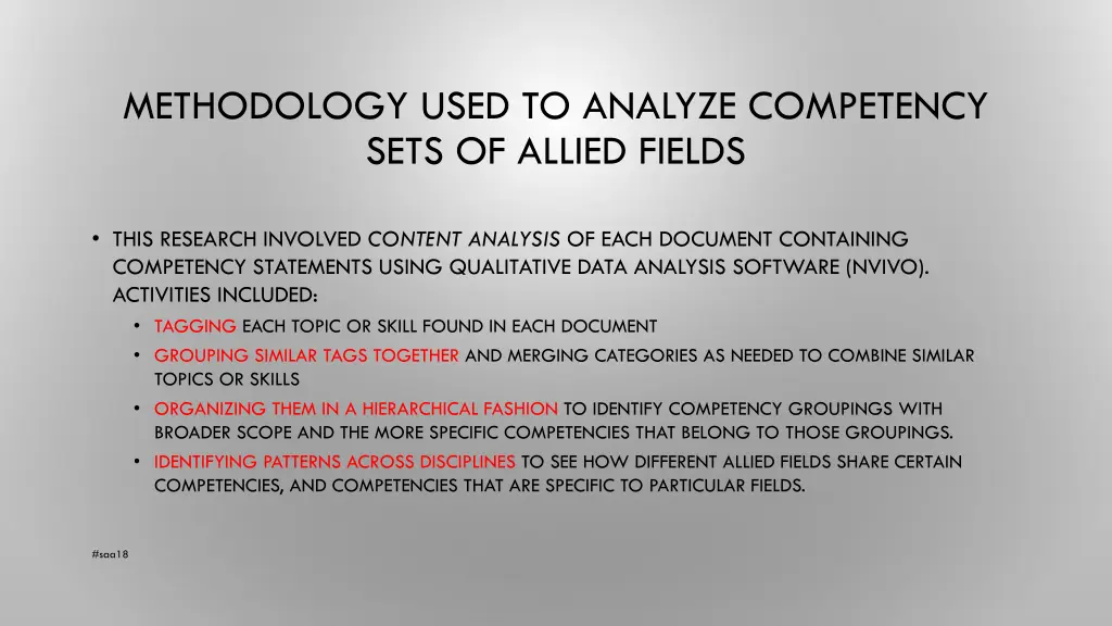 methodology used to analyze competency sets