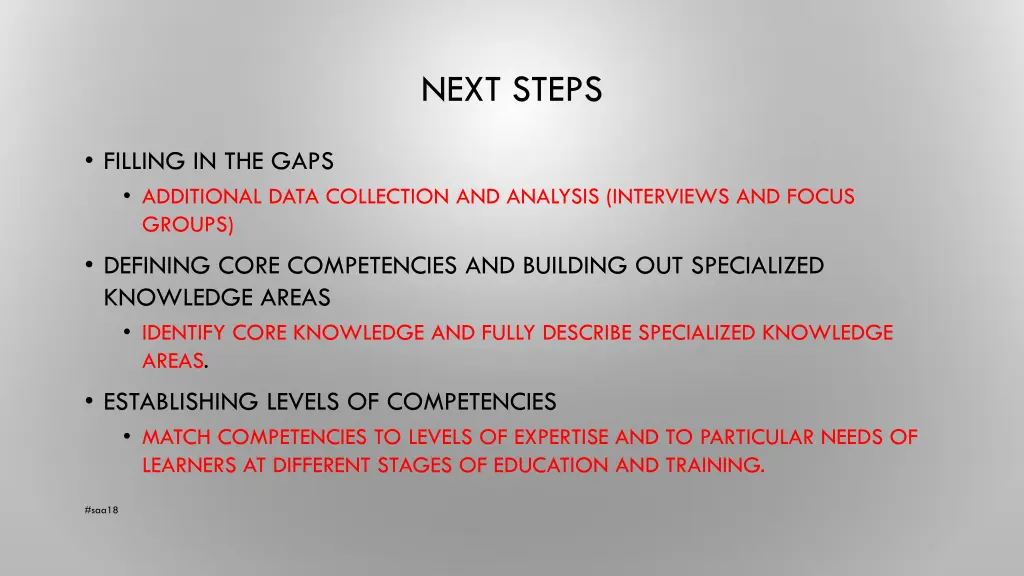 next steps