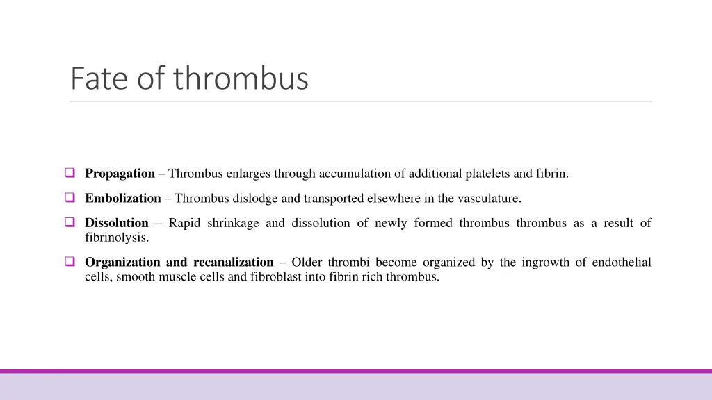fate of thrombus
