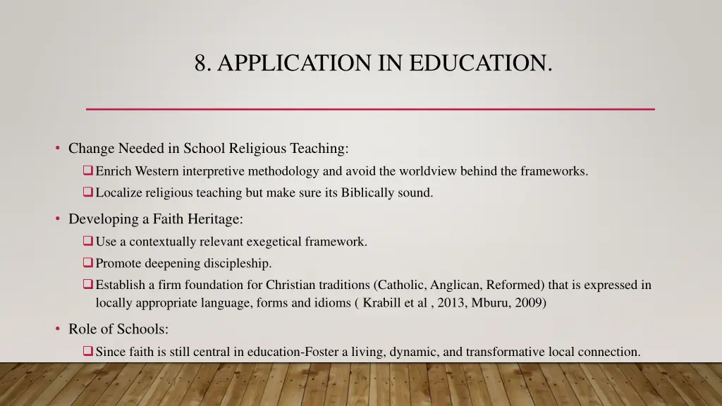 8 application in education