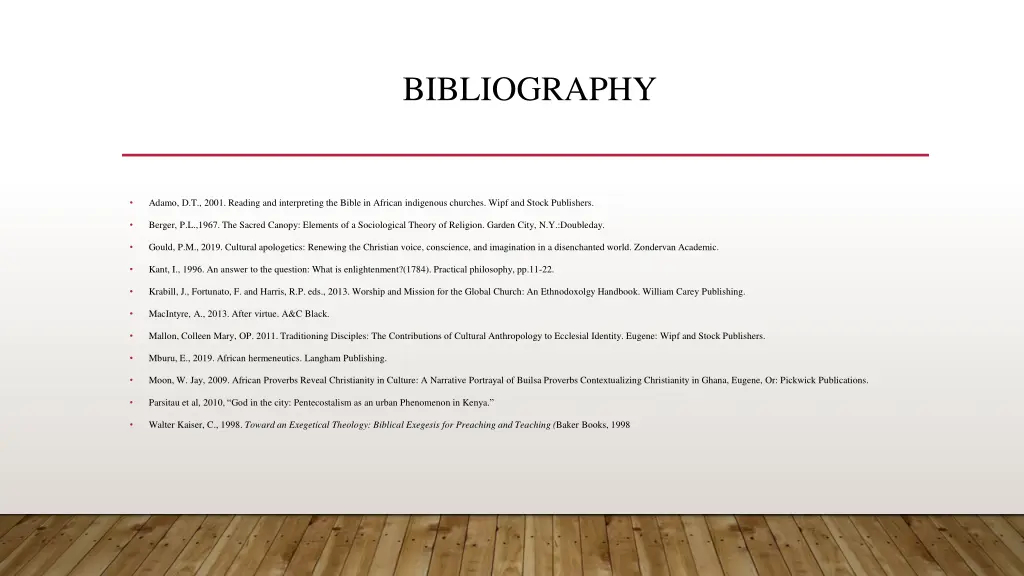 bibliography