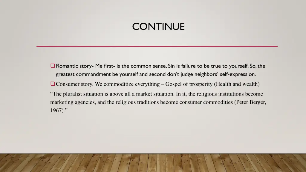 continue