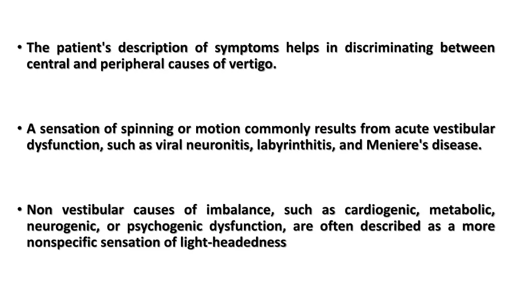 the patient s description of symptoms helps
