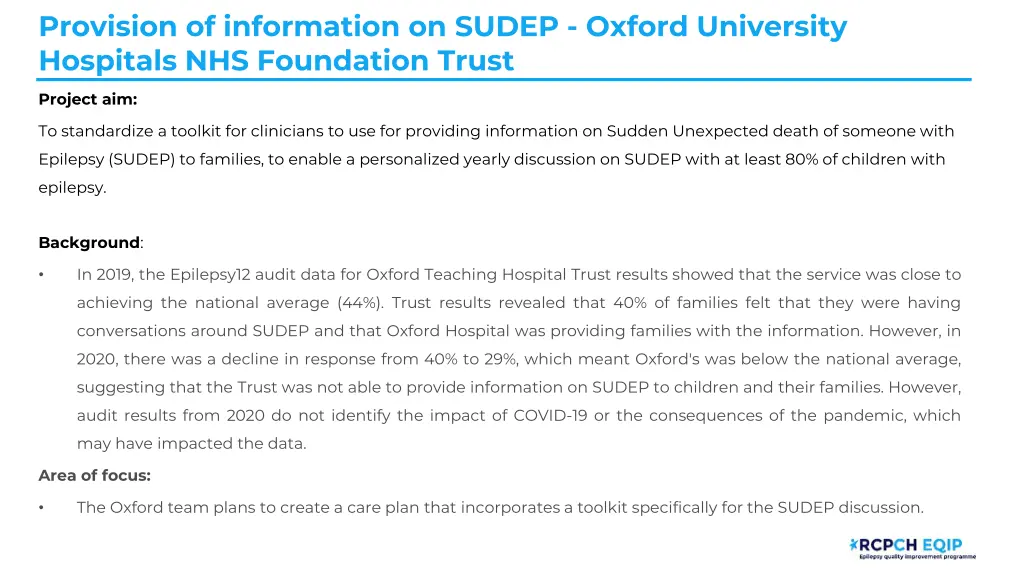 provision of information on sudep oxford