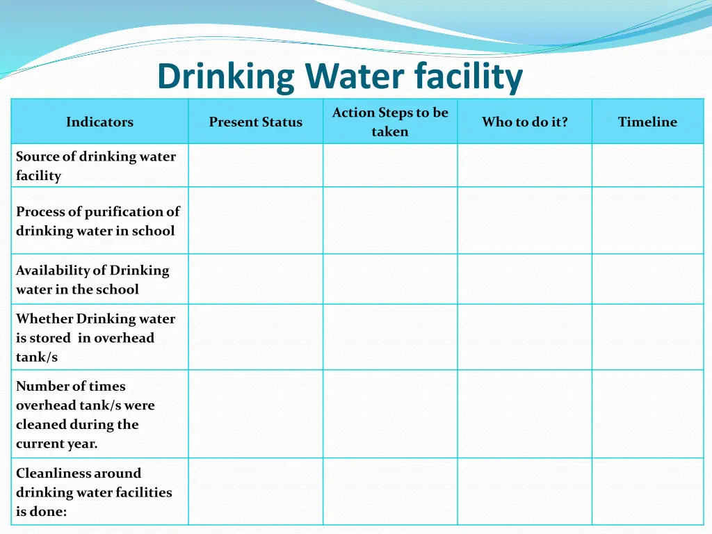 drinking water facility