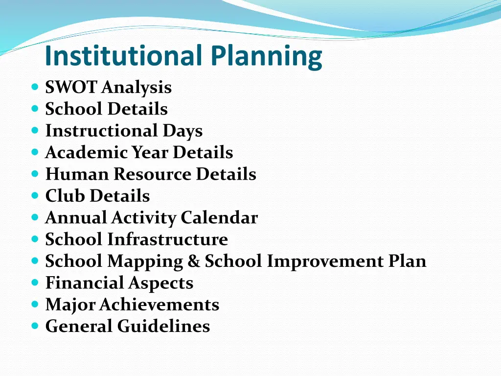 institutional planning swot analysis school