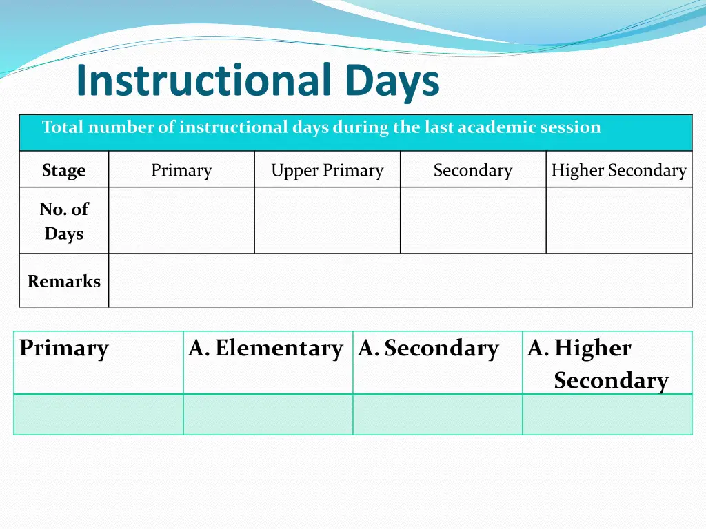 instructional days