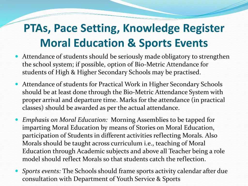 ptas pace setting knowledge register moral 1