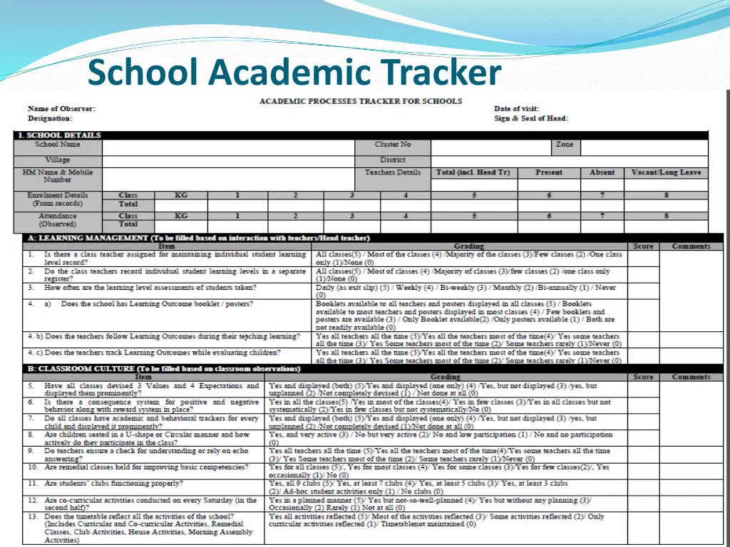 school academic tracker