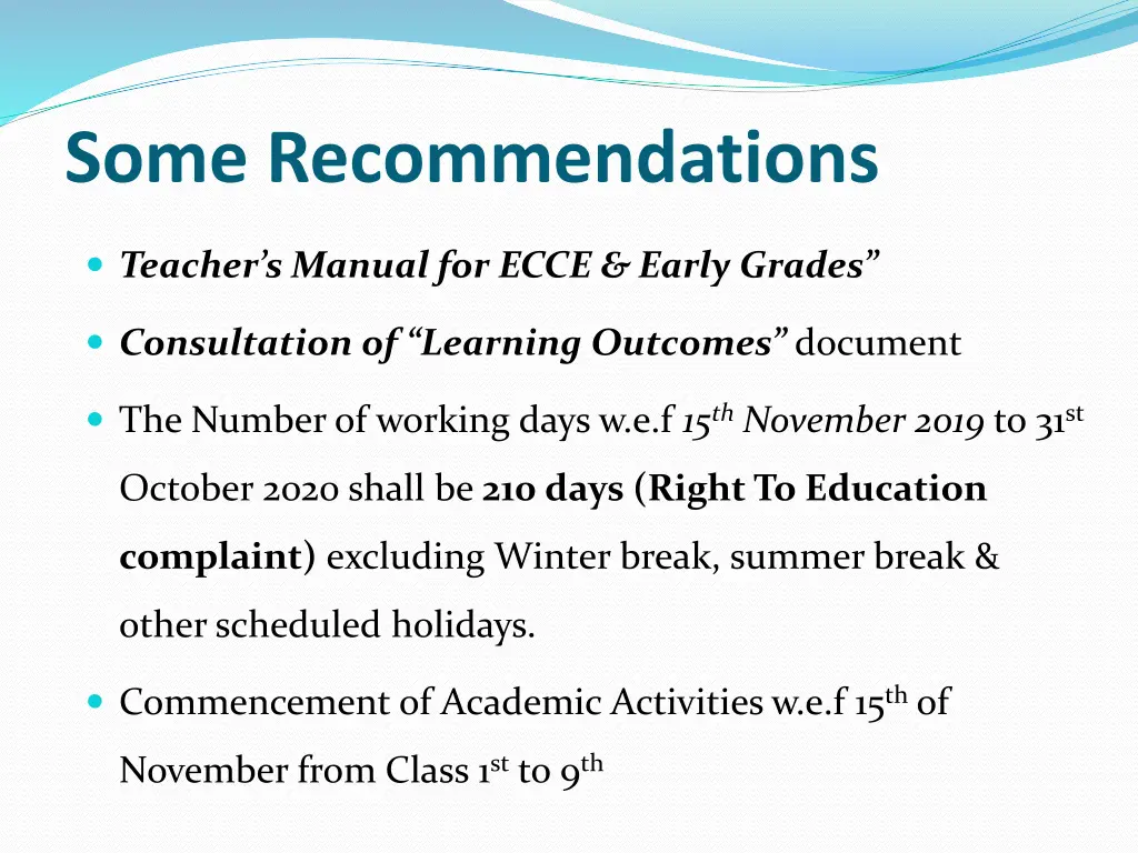 some recommendations