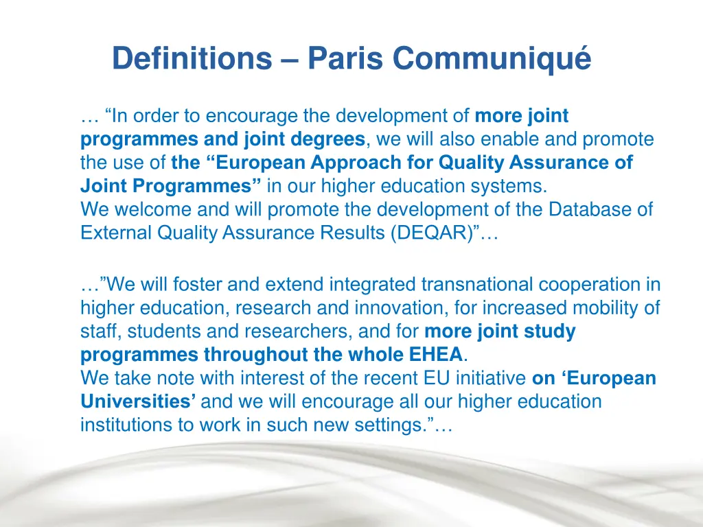 definitions paris communiqu