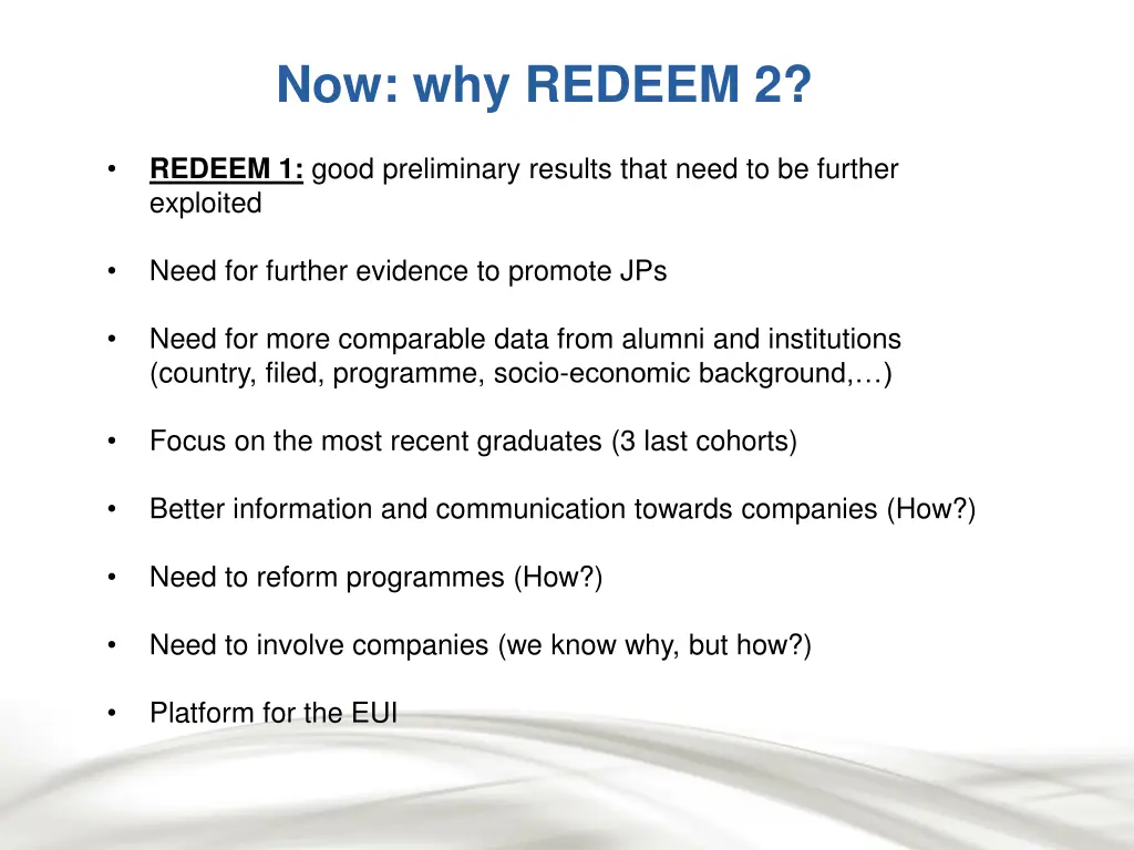 now why redeem 2