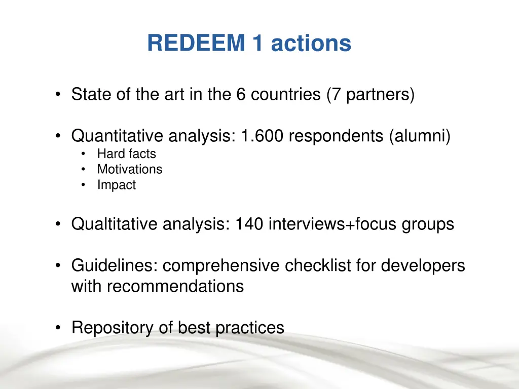 redeem 1 actions