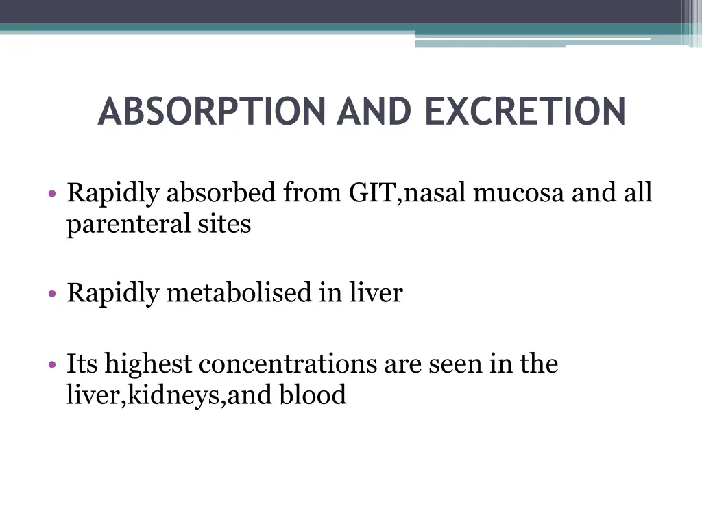 absorption and excretion