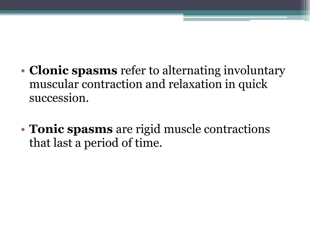 clonic spasms refer to alternating involuntary