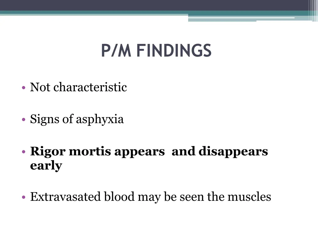 p m findings