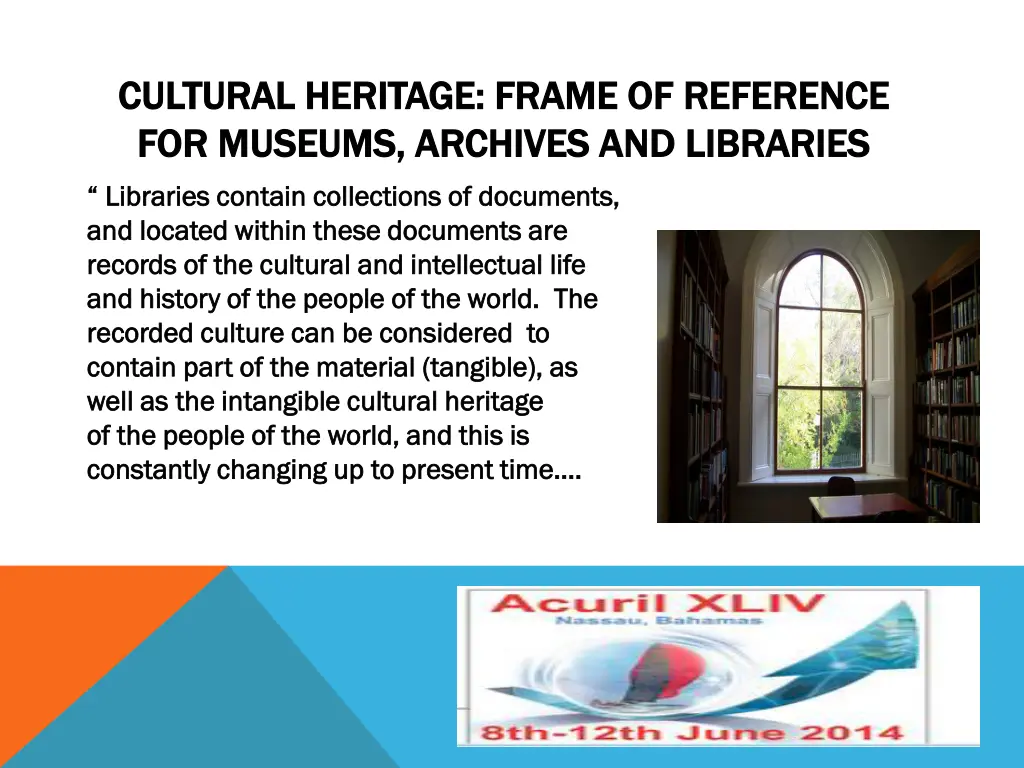 cultural heritage frame of reference cultural