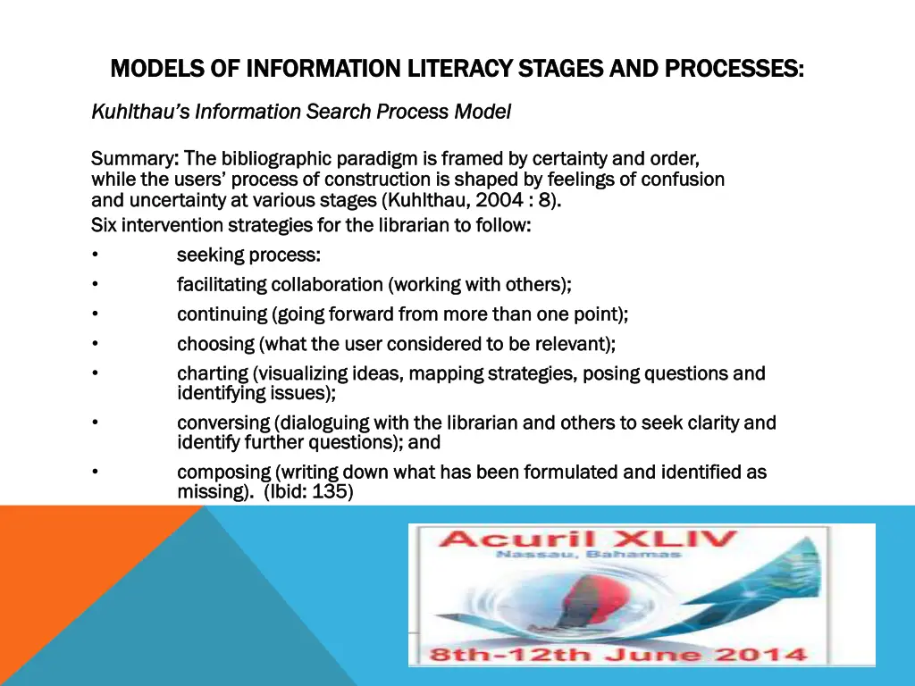 models models of information literacy stages 4