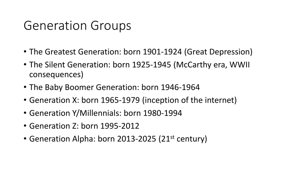 generation groups