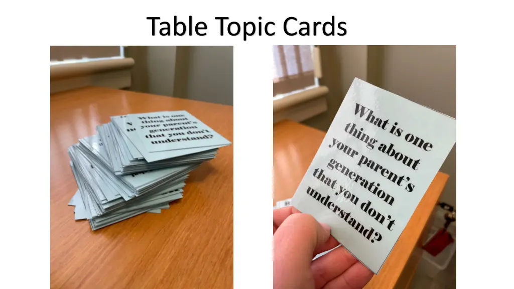 table topic cards