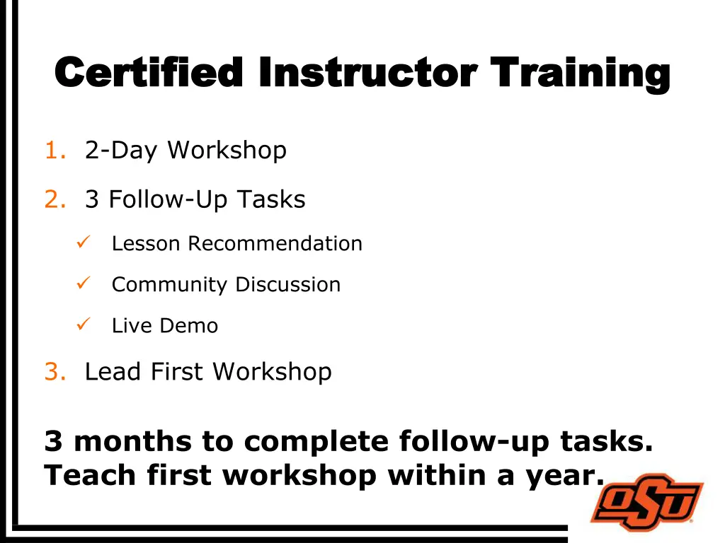 certified instructor training certified