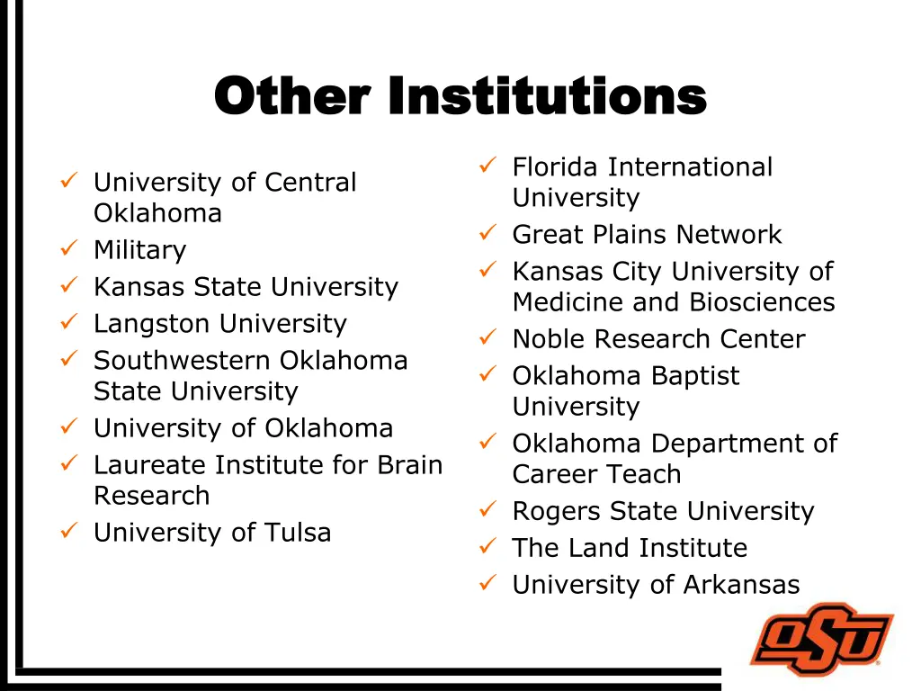 other institutions other institutions