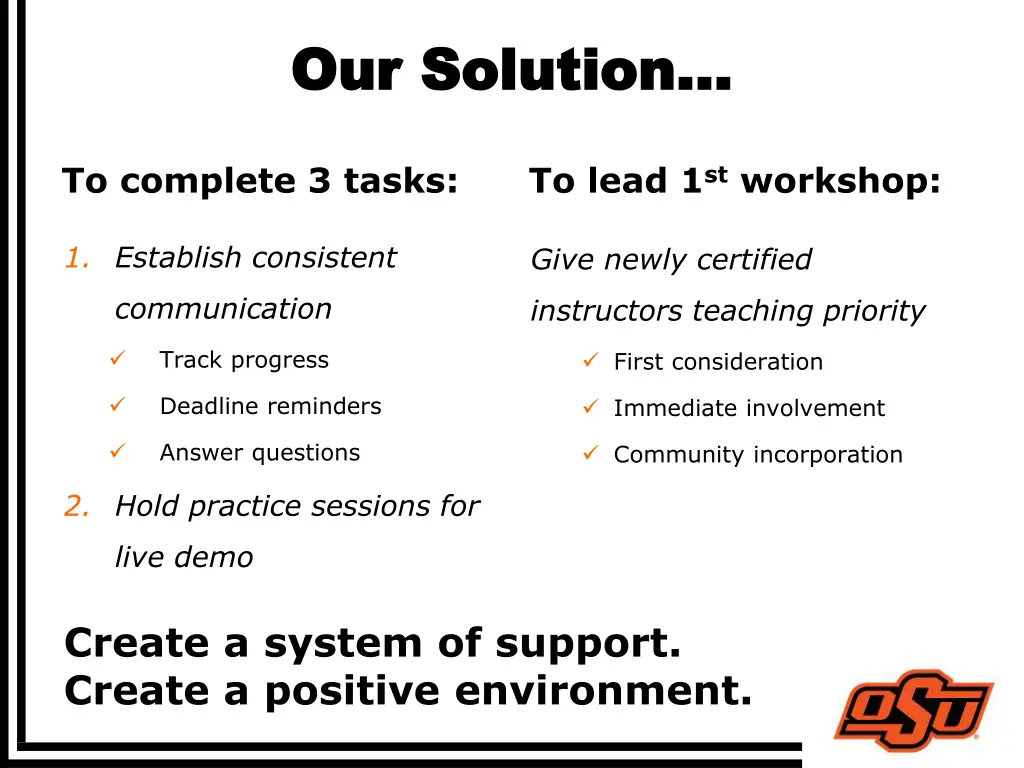 our solution our solution