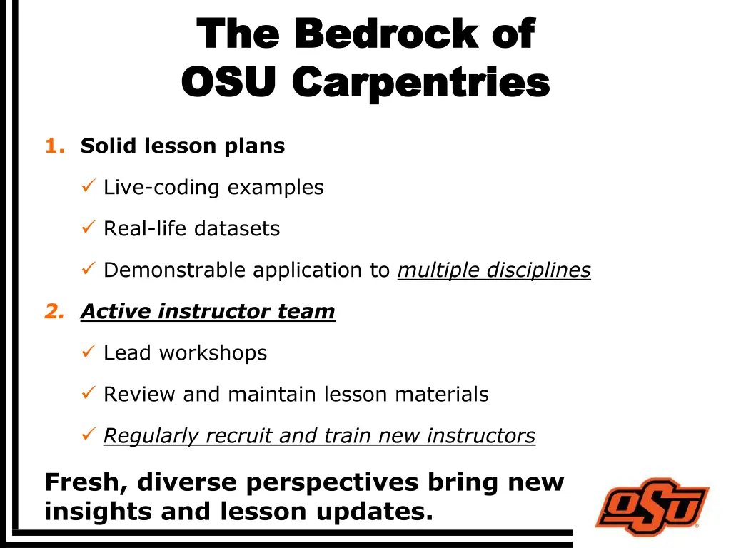 the bedrock of the bedrock of osu osu carpentries