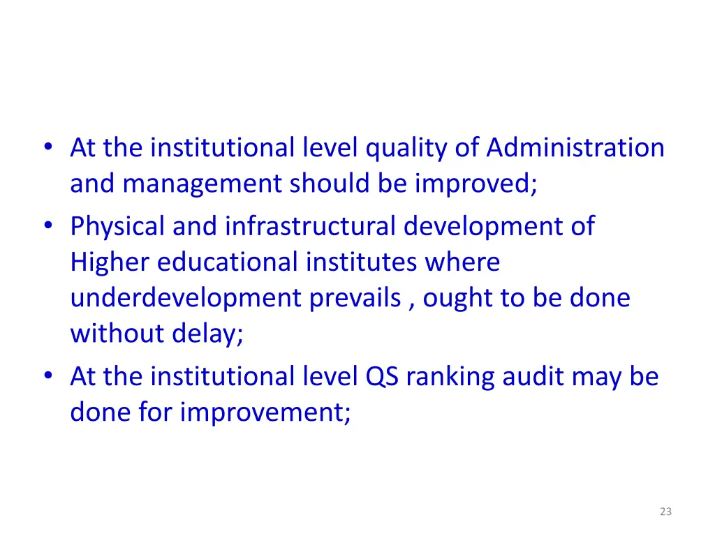 at the institutional level quality