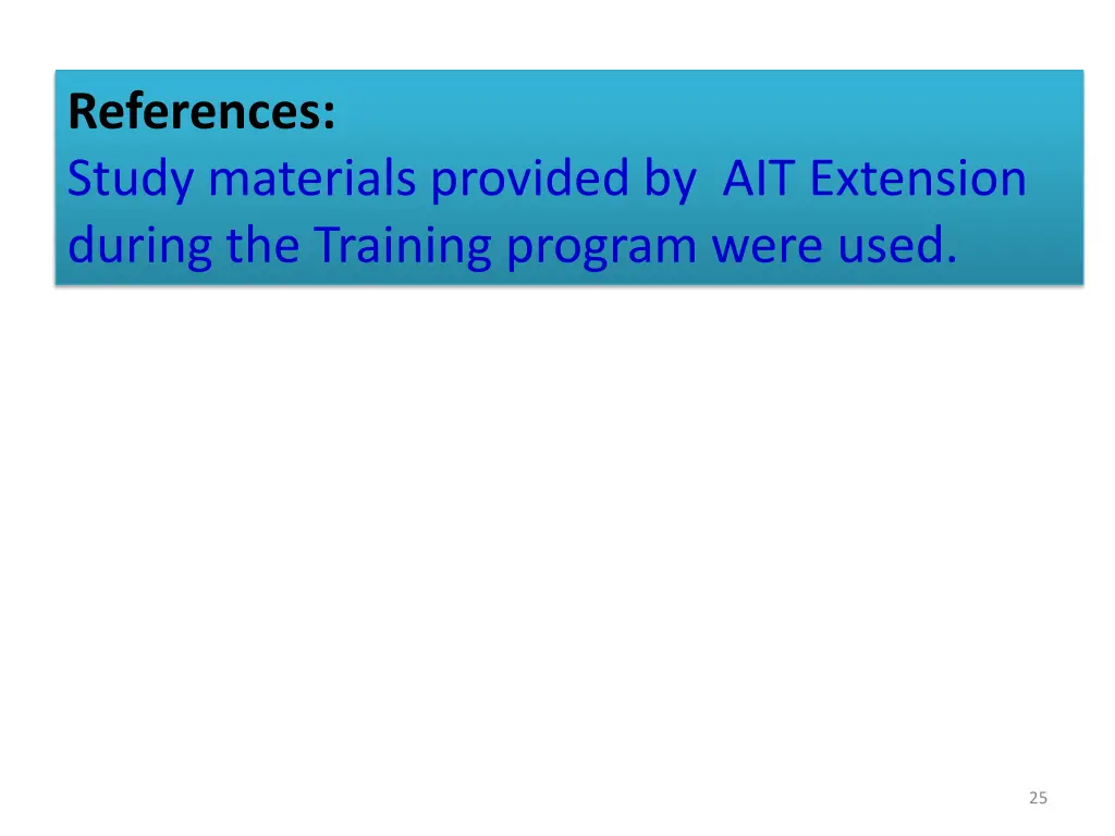 references study materials provided